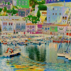Colorful Greek island Port